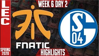 FNC vs S04 Highlights | LEC Spring 2020 W6D2 | Fnatic vs Schalke 04