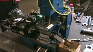 مكبس▶ AIM Joraco Model 1030 Pneumatic air driven Toggle Press with Air Feed to Stamp Parts Yo