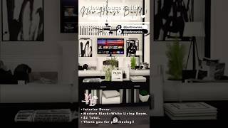 MODERN BLACK AND WHITE BLOXBURG LIVING ROOM. || 𝐁𝐑𝐎𝐖𝐍𝐈𝐄 𝐁𝐔𝐈𝐋𝐃𝐒. || ❤︎︎
