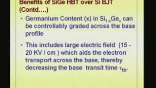 ⁣Lecture-41-Hetrojunction Bipolar Transistors(HBT)-4(Contd)