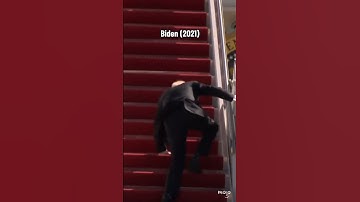 Trump Tripping on Air Force One Stairs vs Biden