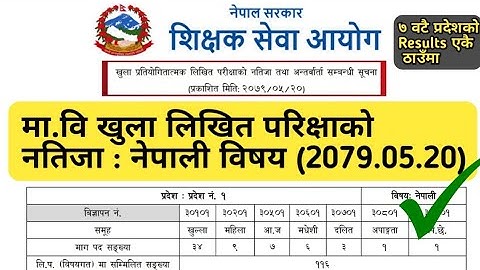 [Mabi] Secondary Level नेपाली Teacher Results 2079 | Nepali Subject (TSC) Result - Check Name List