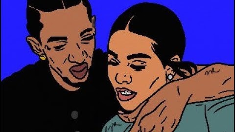 Lauren London and Nipsey Hussle Cartoon