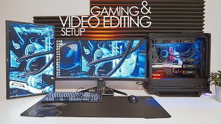 Dual Monitor Gaming and Video Editing PC Setup 2021 