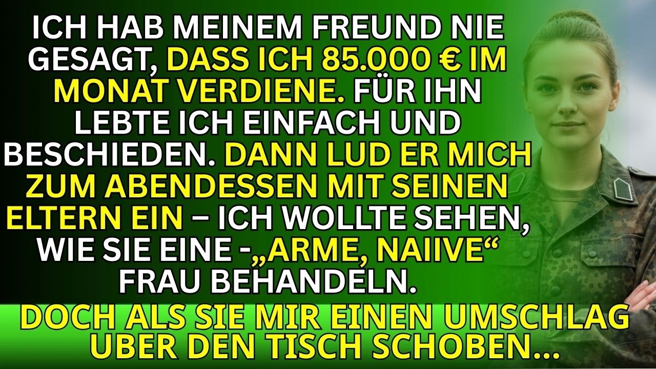 Ich gab mich beim Dinner mit den reichen Eltern meines Freundes arm – die Wahrheit schockte alle