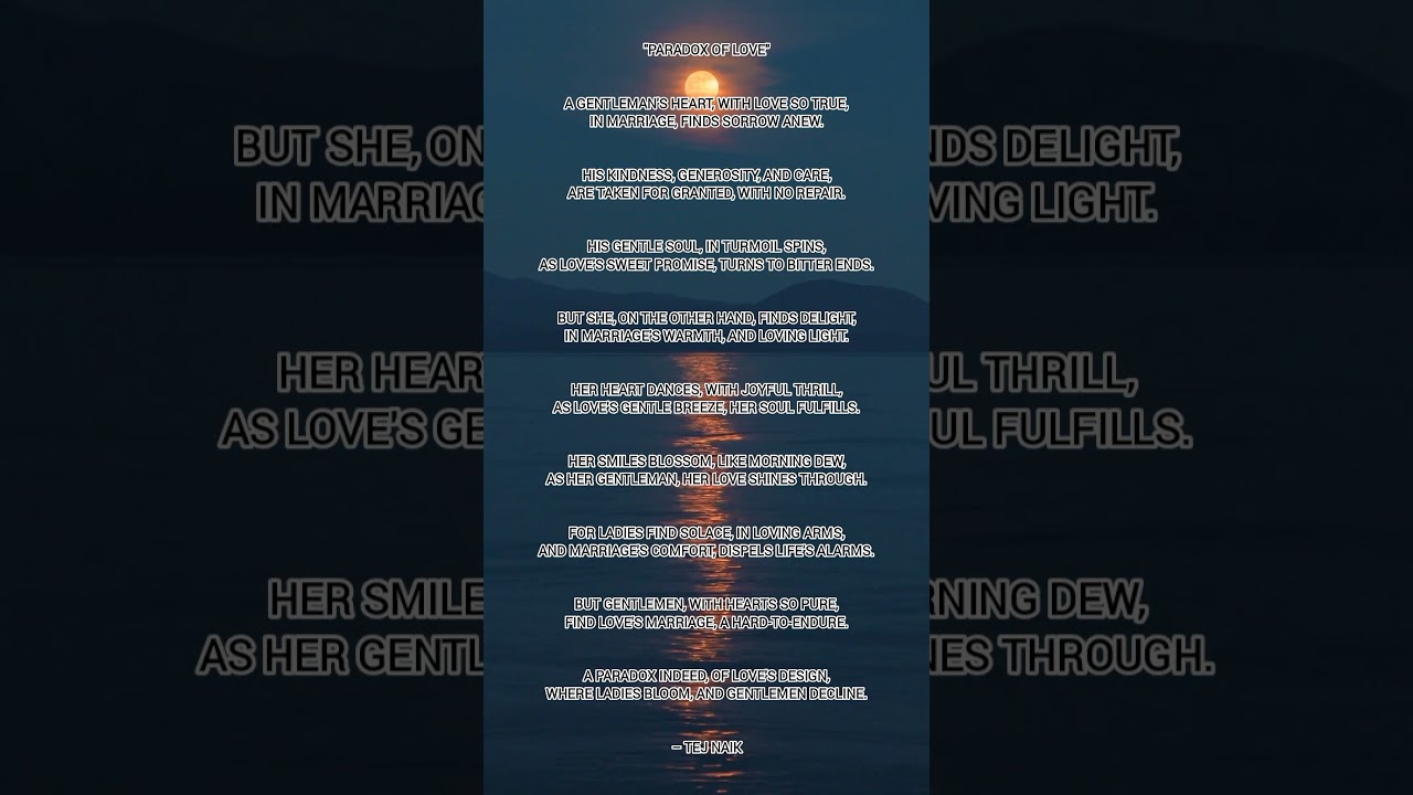 self written poetry on paradox of love