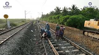 Installation of Geogrid & Geotextile in Railway Track Construction