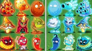 Random 30 BLUE & RED Plants Have Same Shapes  Who Will Win?  PvZ 2 Plant vs Plant