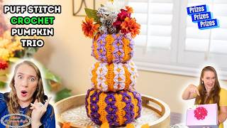 I Invented a NEW Crochet Stitch! Puff Stitch Pumpkin Trio (FREE Pattern) 🎃