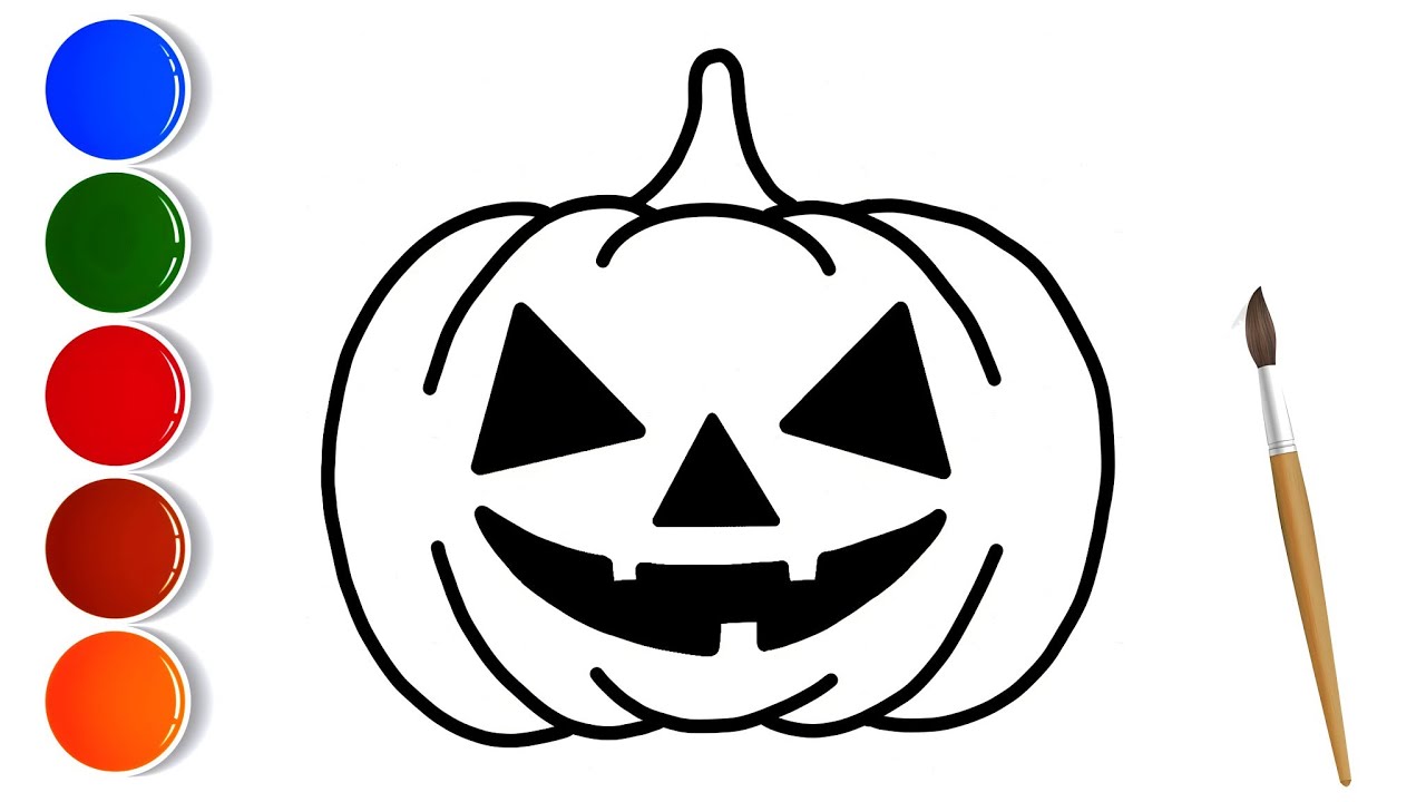 How To Draw A Halloween Pumpkin Easy Step By Step Drawing Coloring Maxresdefault