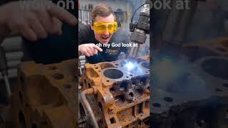 Vaporizing 30 Years of Rust: Laser Cleaning an Engine ASMR ⚡#shorts #lasercleaning #aivideo