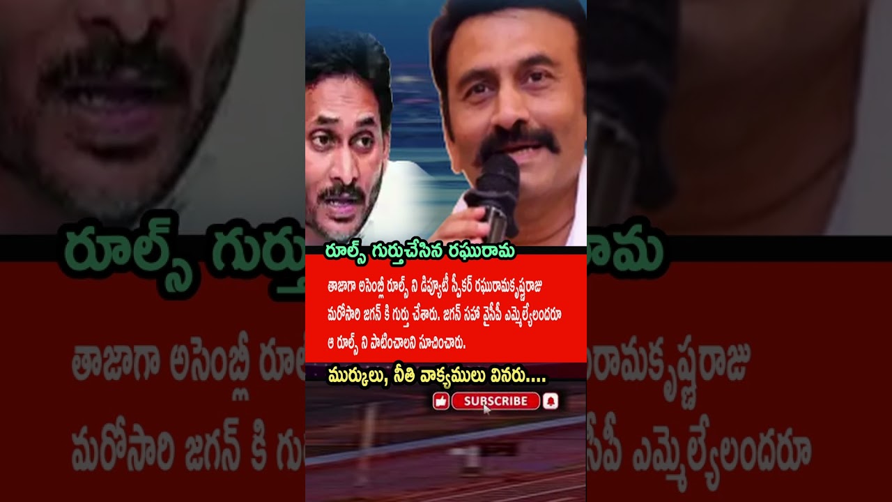 Raghurama Raju Reminds Jagan Assembly Rules Again! AP Politics