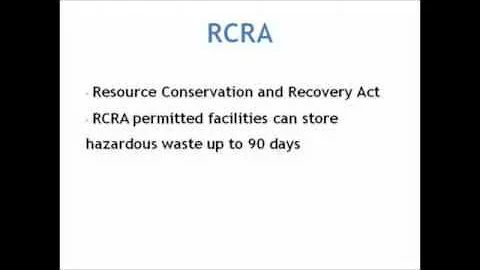 Resource Conservation and Recovery Act (RCRA)