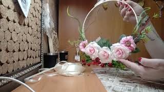 Цветочный венок - обруч/DIY Flower wreath Hoop