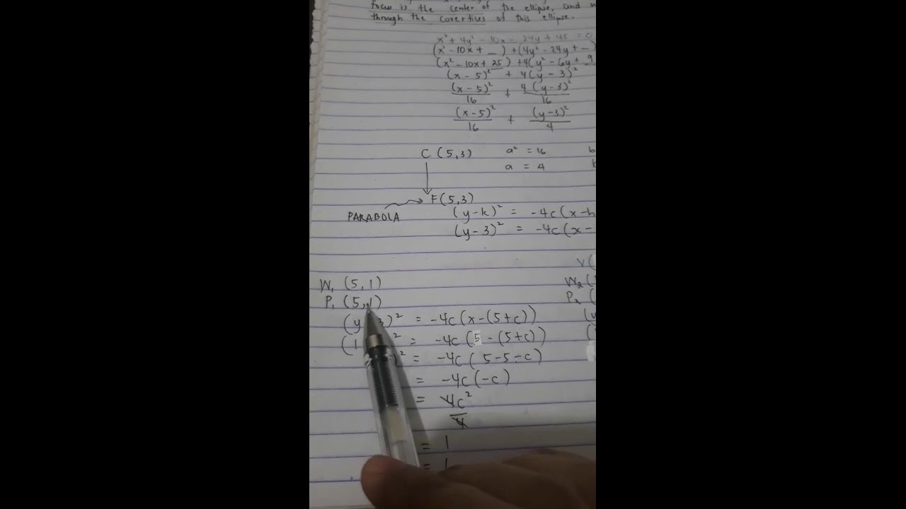 Word Problem Involving Conic Sections (Assessment #4) #Precalculus # ...