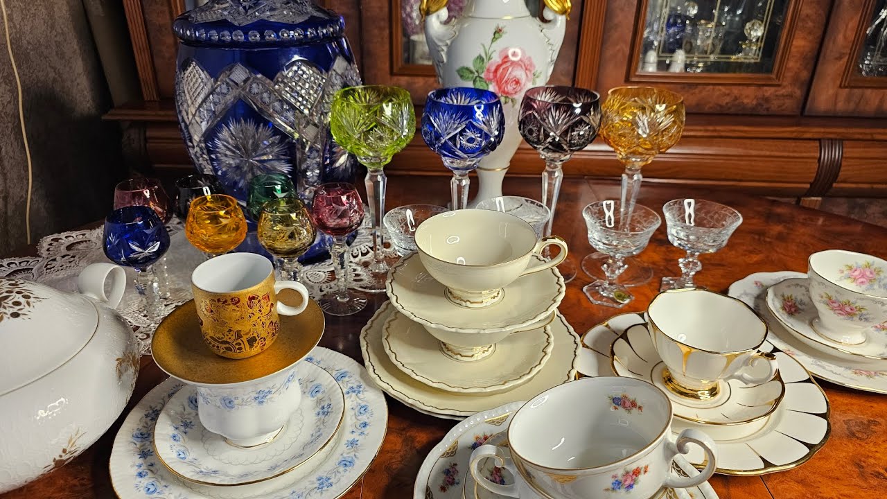 Винтажный хрусталь,  антикварный фарфор. 