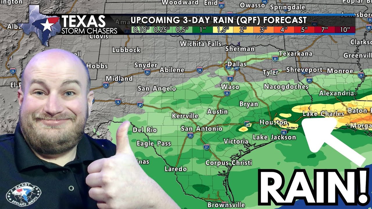 Rain & Storms Tonight & Tuesday across SE 1/2 Texas - YouTube