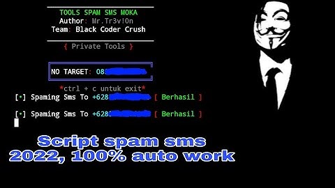 SCRIPT TERMUX SPAM SMS ||  Work 100%