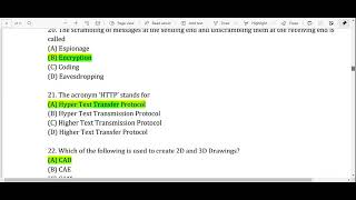 Csec 2015 Information Technology Part 1 of 2  (Question 1-30)
