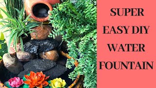 How to make waterfall at home||Super easy water fountain||DIY fountain