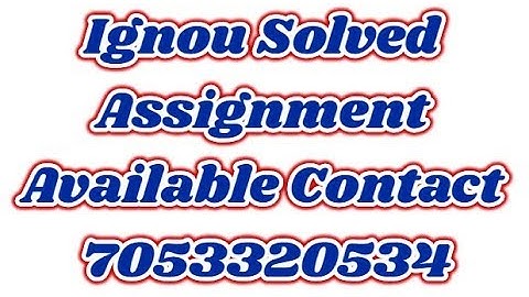 Ignou Solved Assignment BPC 03