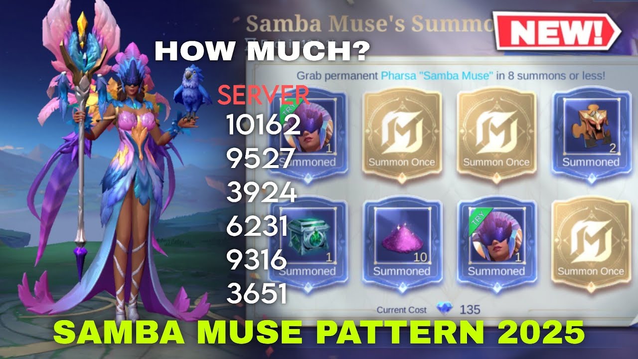 PHARSA SAMBA MUSE PATTERN 2025 MLBB |  SAMBA MUSE'S SUMMON EVENT MOBILE LEGENDS