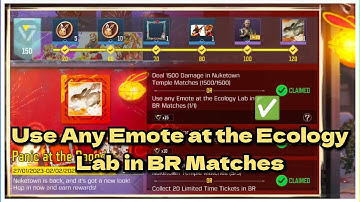 Call Of Duty Mobile Use Any Emote at the Ecology Lab in BR Matches Task Complete
