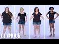 Women Sizes 0 Through 26 Try on the Same Pair of Jean Shorts | Glamour