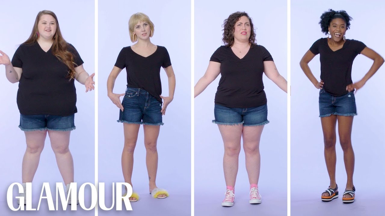 Women Sizes 0 Through 28 Try on the Same Pair of Jean Shorts | Glamour