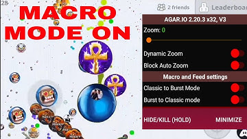 AGARIO ANDROID MACRO BACK NEW MOD MENU WITH ALL NEW FEAUTURES #AGARIOMOBILE#MACRO