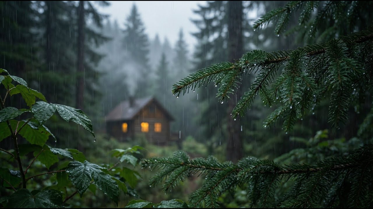 🌧️🌲 Sleep Expert’s Method for 10 Hours of Deep Sleep | Rainy Forest Cabin Ambience