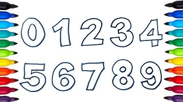 Numbers coloring pages | Learn Color and Numbers from 0 - 9 Coloring Book |Coloring videos for kids