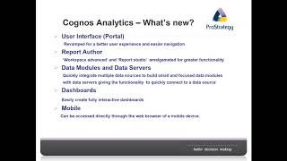 What's New in Cognos Analytics - Webinar 27th September 2018