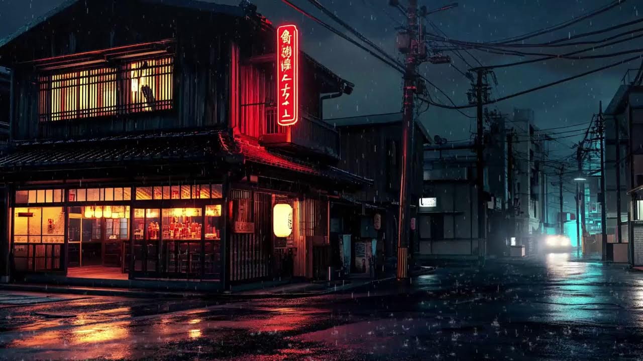 Lonely Midnight in Japan 🌙 Emotional Lofi Beats with Rain Ambience