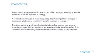 explain the construction and purpose of composites in performance reporting;