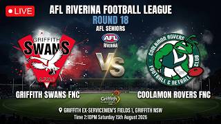 LIVE | AFL Riverina AFL Seniors | Griffith Swans FNC v Coolamon Rovers FNC