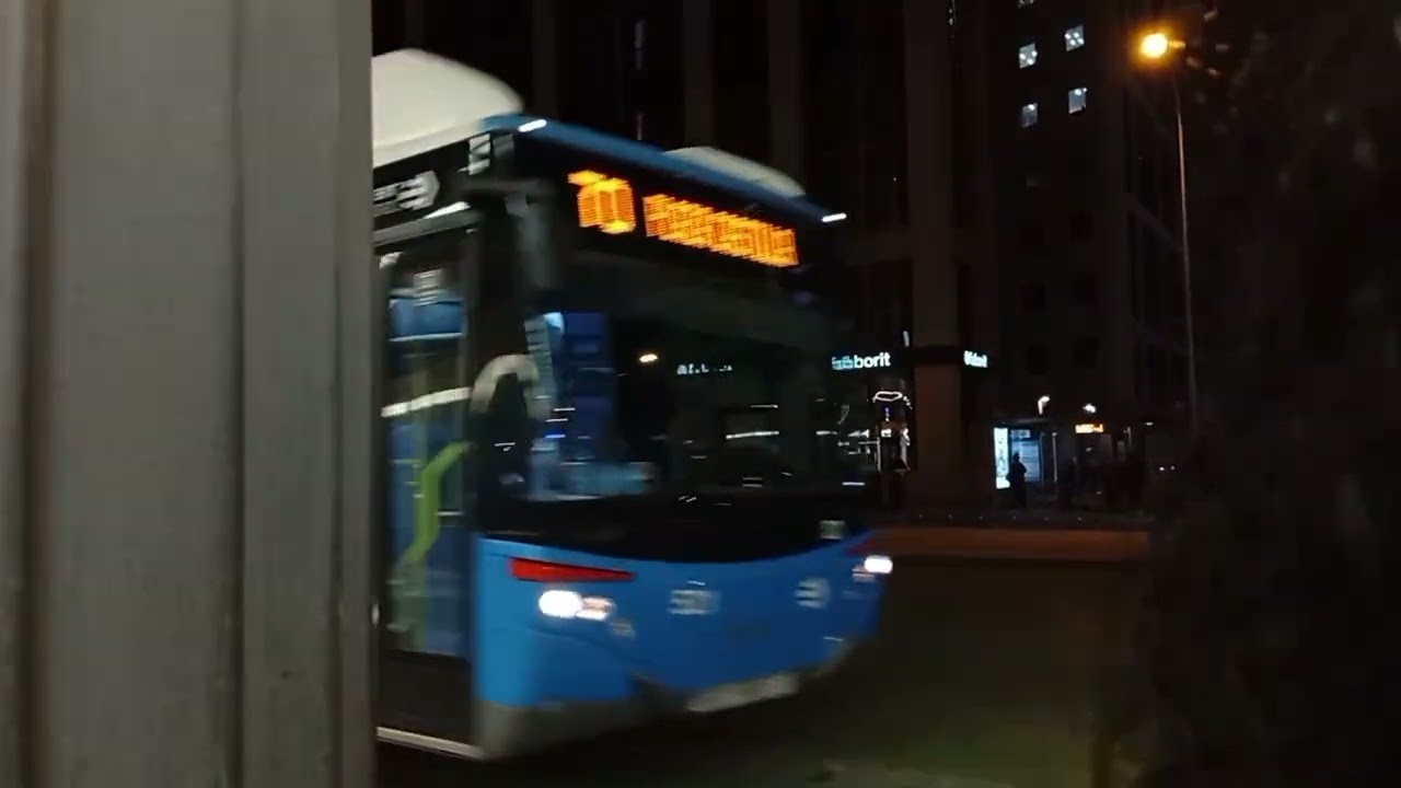 Here is the Emt bus 521 on the number 70 in Madrid Monday 23 February 2026 