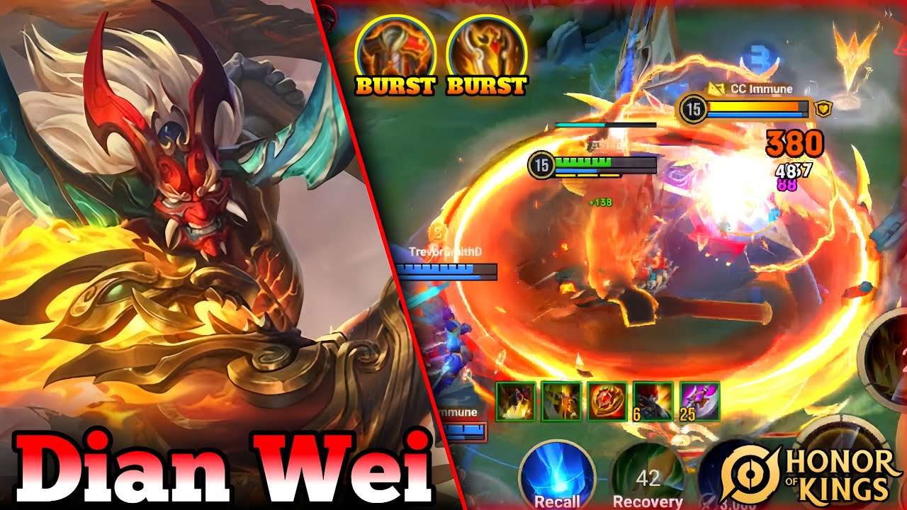 Dian Wei FULL TANK Build! Absorb ALL Damage & Still Deal INSANE DPS!! - Gameplay | Honor of Kings