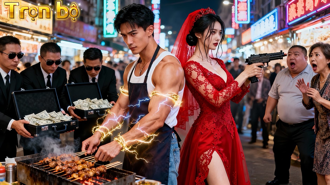 Bị bốn cao thủ vây công, chàng bán xiên nướng tung một chưởng, lộ thân phận chiến thần số một!#phim