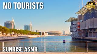 Lisbon, Portugal 🌅 Modern Lisbon's Empty Riverside at Dawn | 4K Walking Tour
