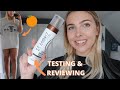 TESTING AND REVIEWING ST. MORIZ COLOUR CORRECTING TAN IN DARK - WORTH IT WEDNESDAY | Georgie Palmer