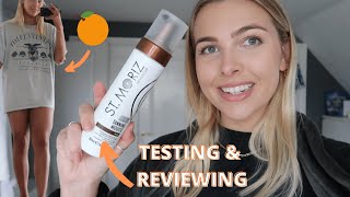 TESTING AND REVIEWING ST. MORIZ COLOUR CORRECTING TAN IN DARK - WORTH IT WEDNESDAY | Georgie Palmer