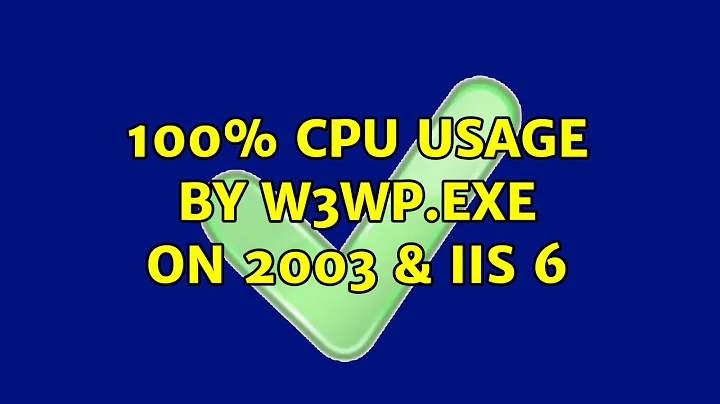 100% CPU usage by W3wp.exe on 2003 & IIS 6