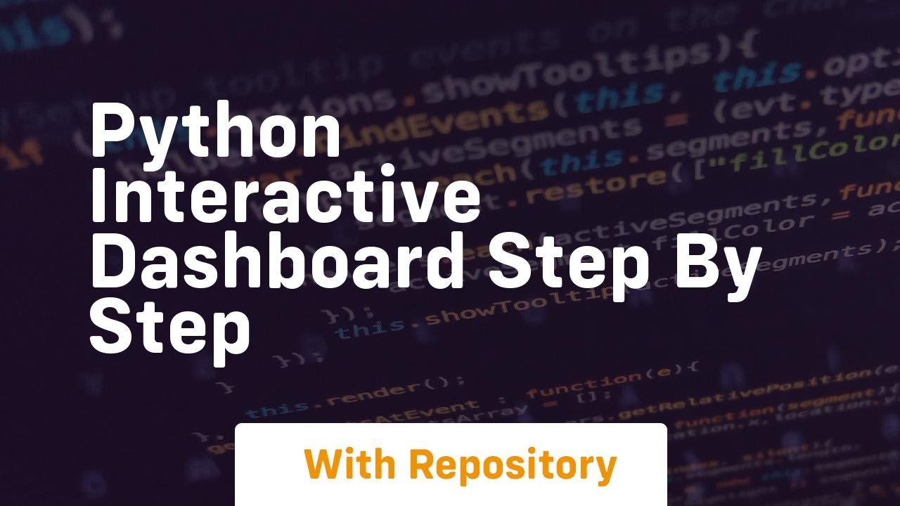 Python interactive dashboard step by step - YouTube