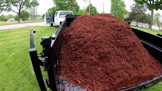 Load Trail Dump Trailer Hauling Mulch