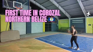 De Dangriga para Corozal Belize Experimentando comida vegana Jogando basquete Vl