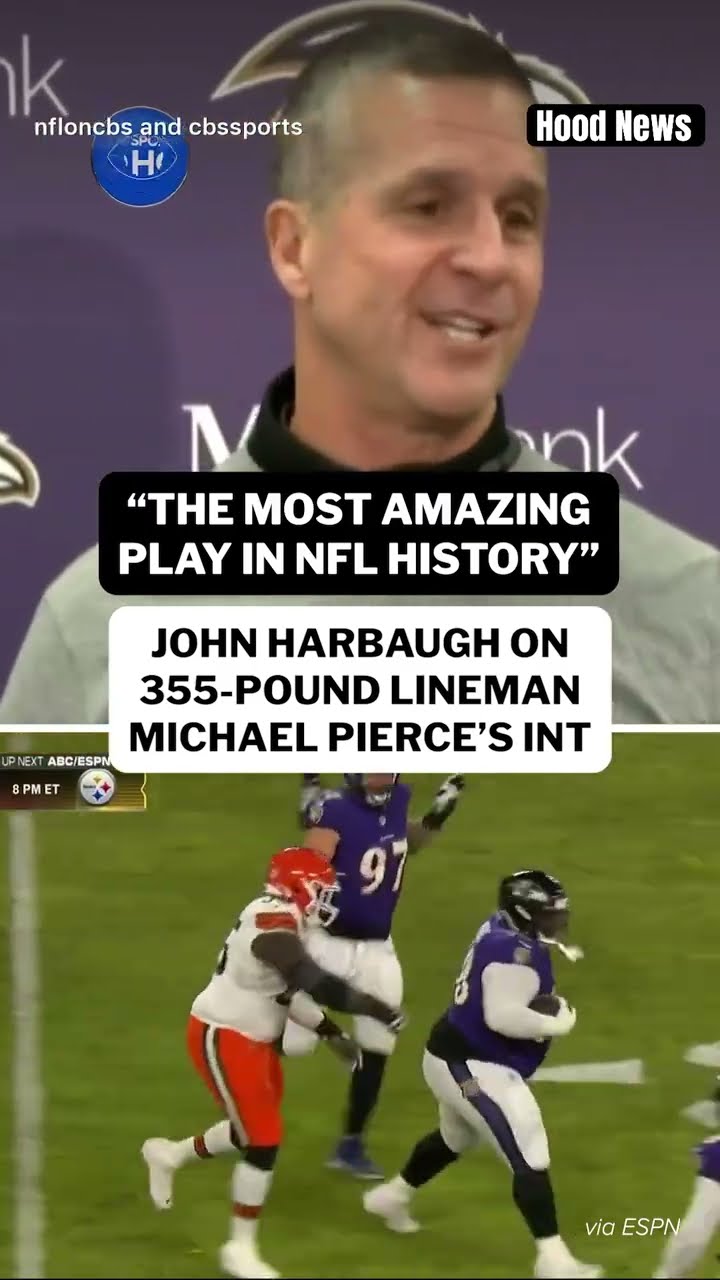 “THE MOST AMAZING PLAY IN NFL HISTORY” #hoodnews #michaelpierce #ravens #johnharbaugh #browns #omg