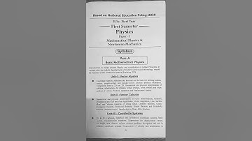 Detailed syllabus of BSc Physics Semester 1 💯💯 Based on NEP 2020#shorts #shortsvideo #youtube