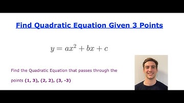 Finding The Quadratic Equation Given Three Points