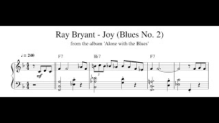 Ray Bryant - Joy (Blues No. 2) - Piano Transcription - Sheet Music in Description